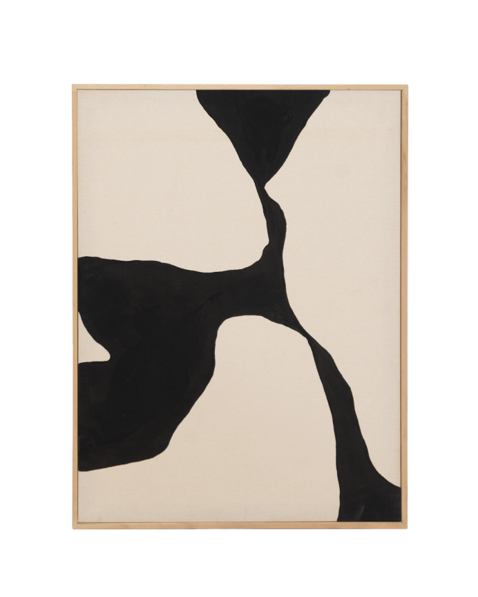 Cuadro beige y negro decorativo sobre algodón con bastidor de madera pintado artesanalmente con pintura óleo en varias medidas