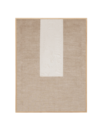 Cuadro beige y blanco decorativo sobre lino con bastidor de madera pintado artesanalmente con pintura al óleo en varias medidas