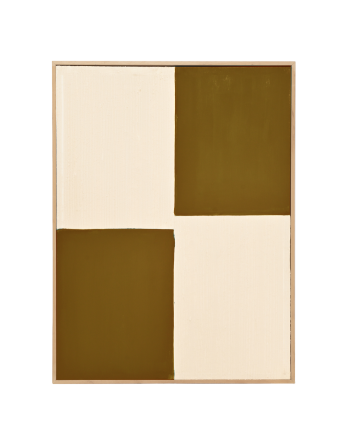 Cuadro mostaza y blanco decorativo sobre algodón con bastidor de madera pintado a mano con pintura óleo en varias medidas