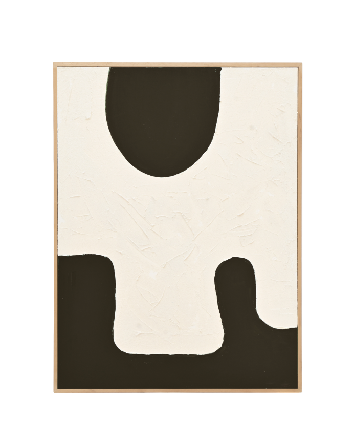 Cuadro blanco y negro decorativo sobre algodón con bastidor de madera pintado artesanalmente con pintura óleo en varias medidas