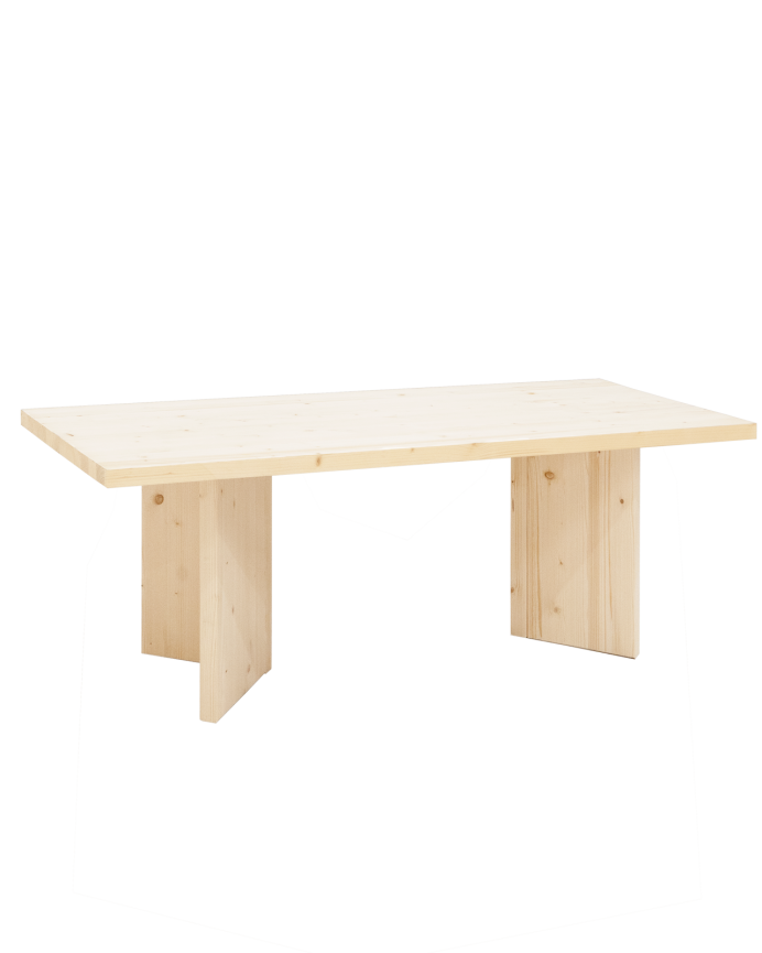 Mesa de comedor de madera maciza en tono natural de varias medidas