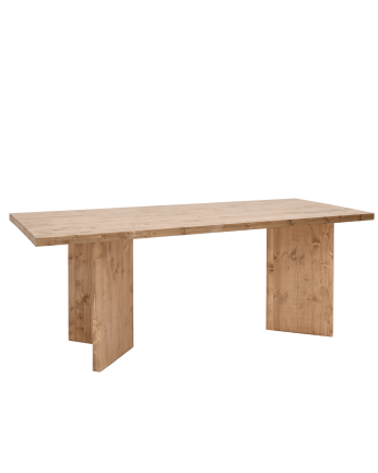 Mesa de comedor de madera maciza en tono roble oscuro de varias medidas