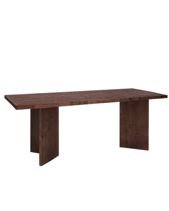 Mesa de comedor de madera maciza en tono nogal de varias medidas