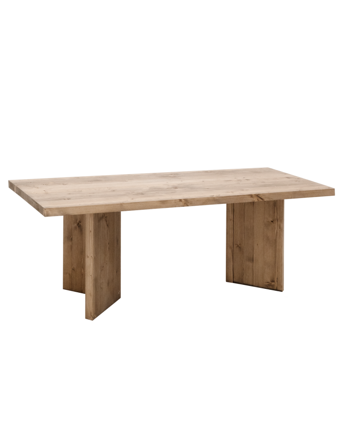 Mesa de centro de madera maciza en tono roble oscuro de 120x55cm