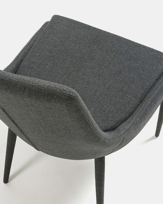Sillas tapizadas color gris oscuro de 87x51cm