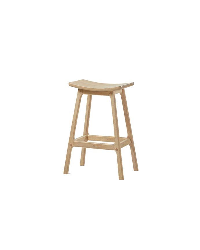 Pack de 2 Taburetes de madera maciza en tono natural de 66cm