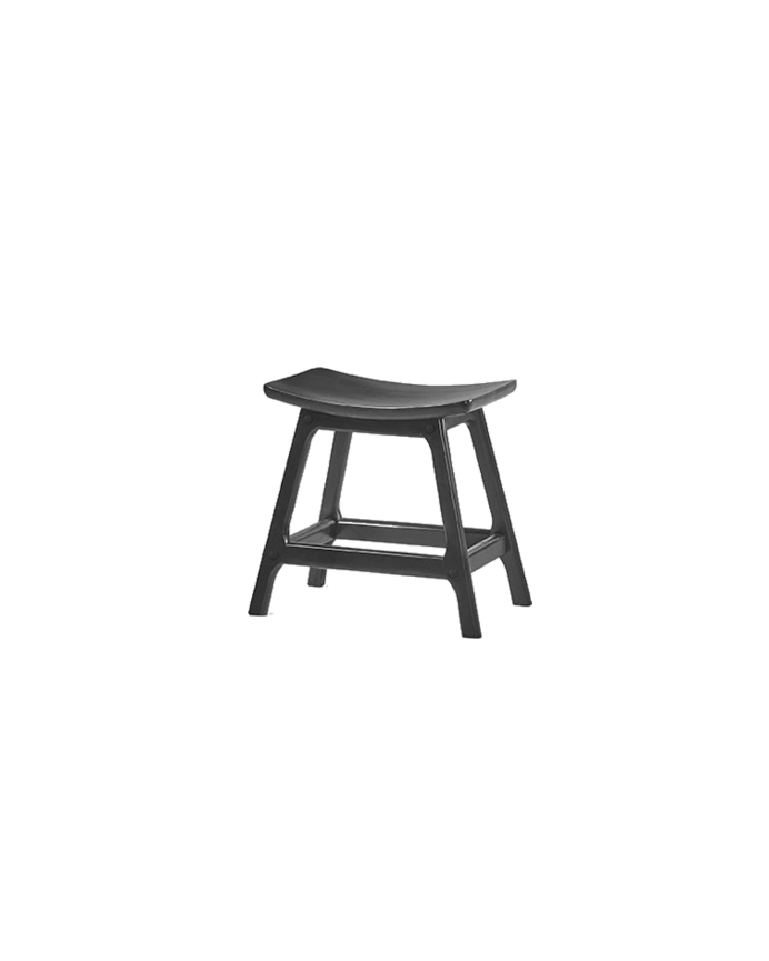 Pack de 2 Taburetes de madera maciza en tono negro de 45cm
