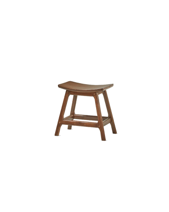 Pack de 2 Taburetes de madera maciza en tono nogal de 45cm