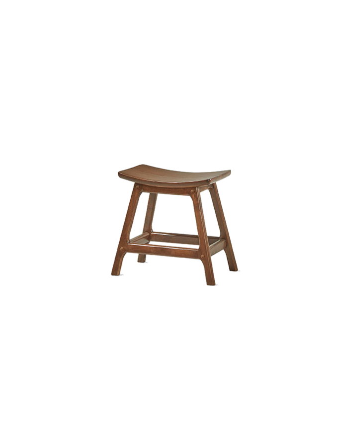 Pack de 2 Taburetes de madera maciza en tono nogal de 45cm