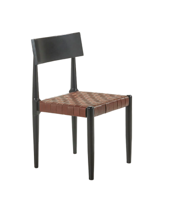 Silla de madera maciza en tono marron de 81cm