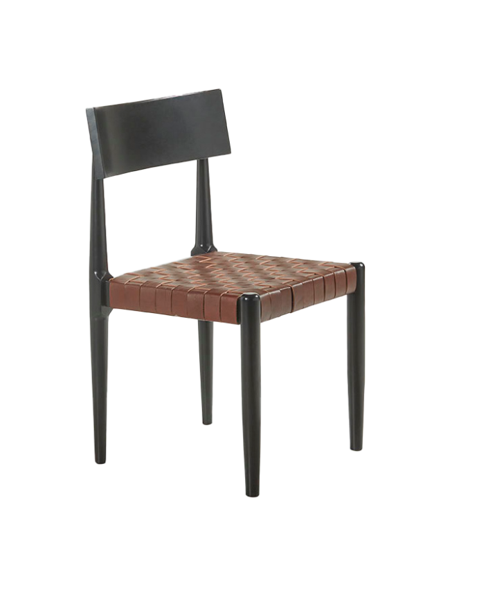 Silla de madera maciza en tono marron de 81cm