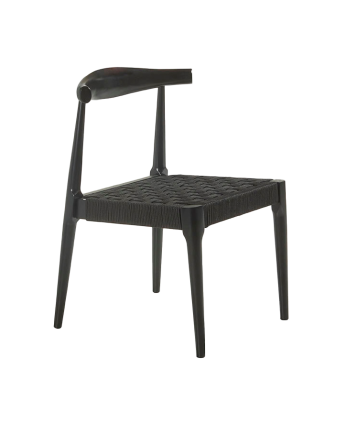 Silla de madera maciza en tono negro de 81cm