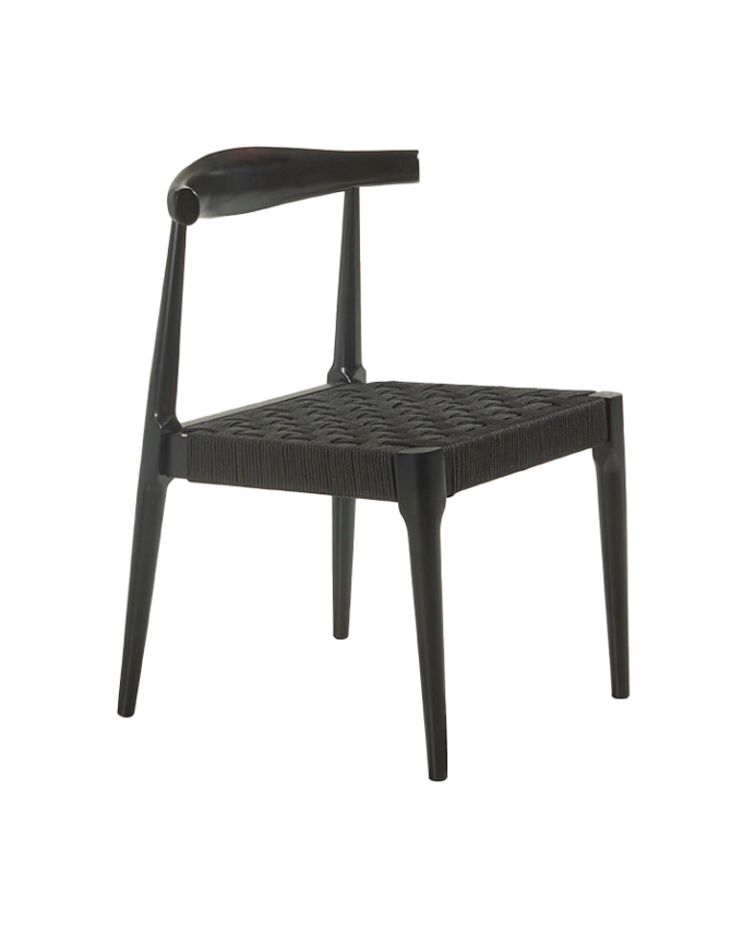 Silla de madera maciza en tono negro de 81cm