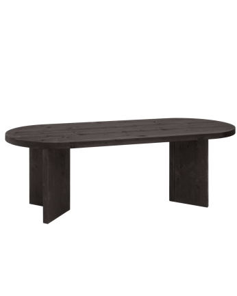 Mesa de centro de madera maciza en tono negro de 120cm