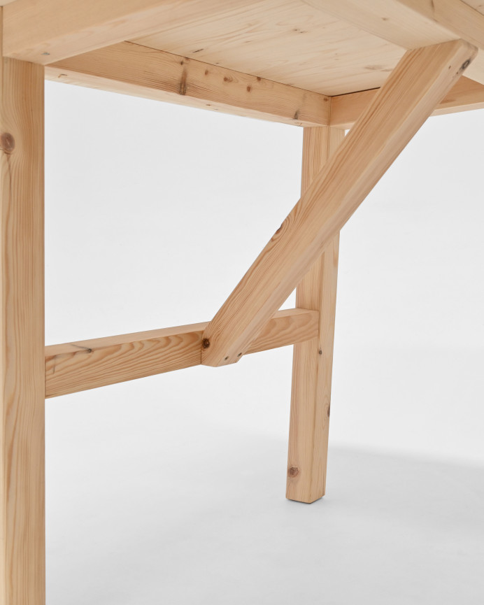 Mesa de comedor de madera maciza en tono natural de varias medidas