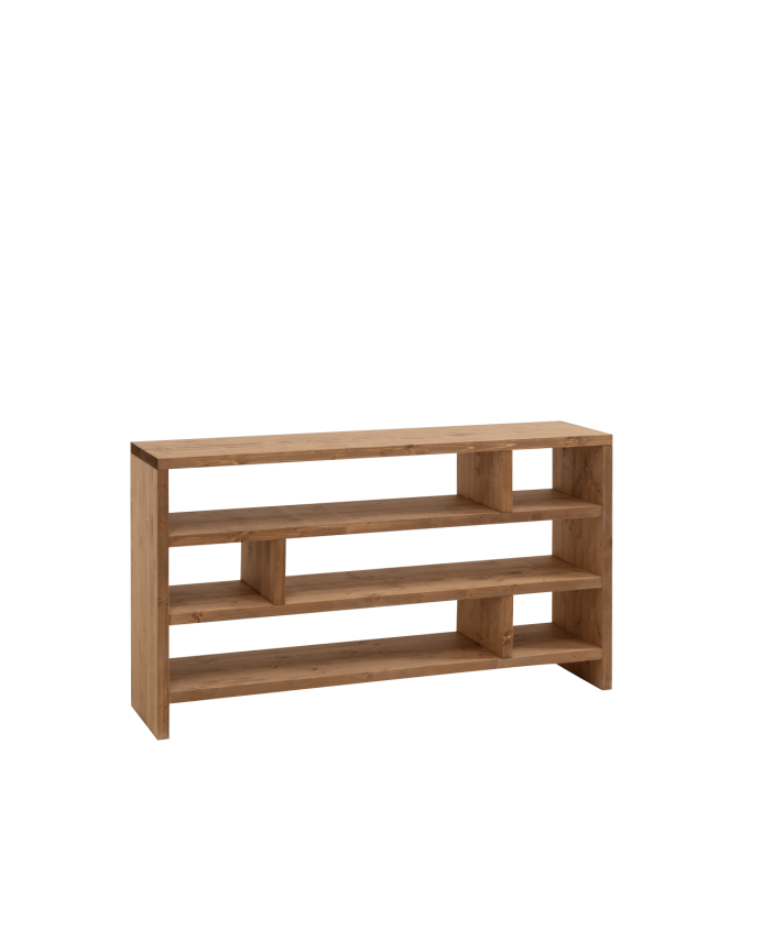 Estantería de madera maciza tono roble oscuro de 80x140cm