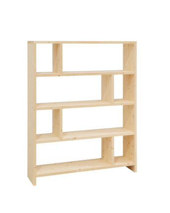 Estantería de madera maciza tono natural de 180x140cm
