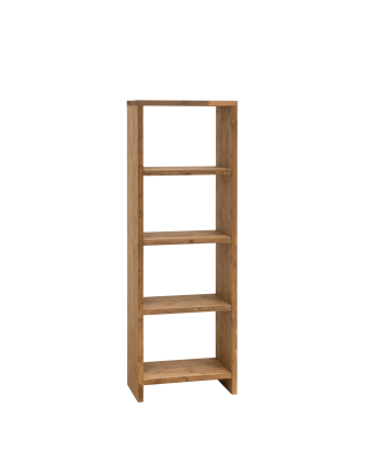 Estantería de madera maciza tono roble oscuro de 180x60cm