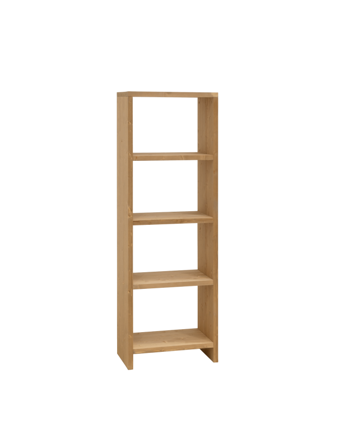 Estantería de madera maciza tono roble medio de 180x60cm