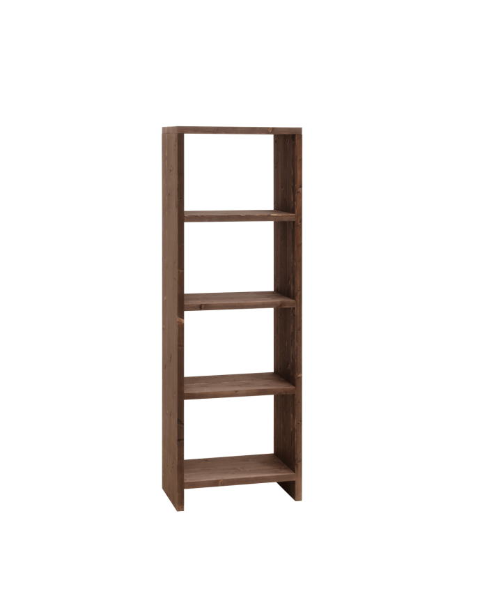 Estantería de madera maciza tono nogal de 180x60cm