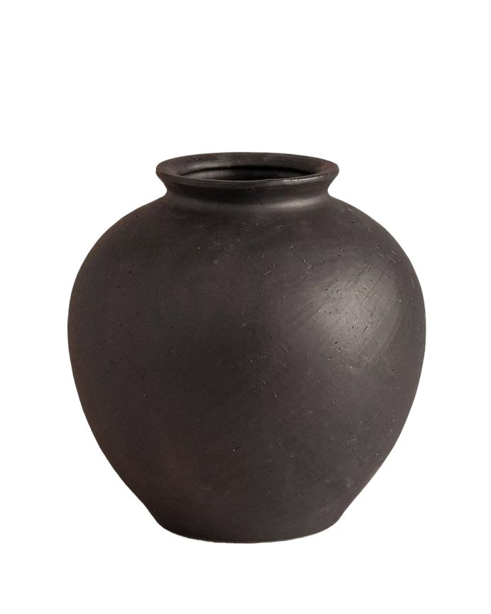 Jarrón de cerámica color negro de 23cm