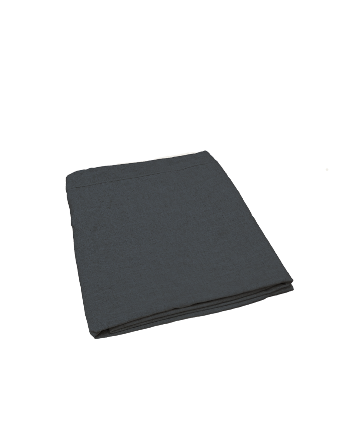 Funda para sofá con chaise longue izquierdo de algodón y lino color azul de varias medidas