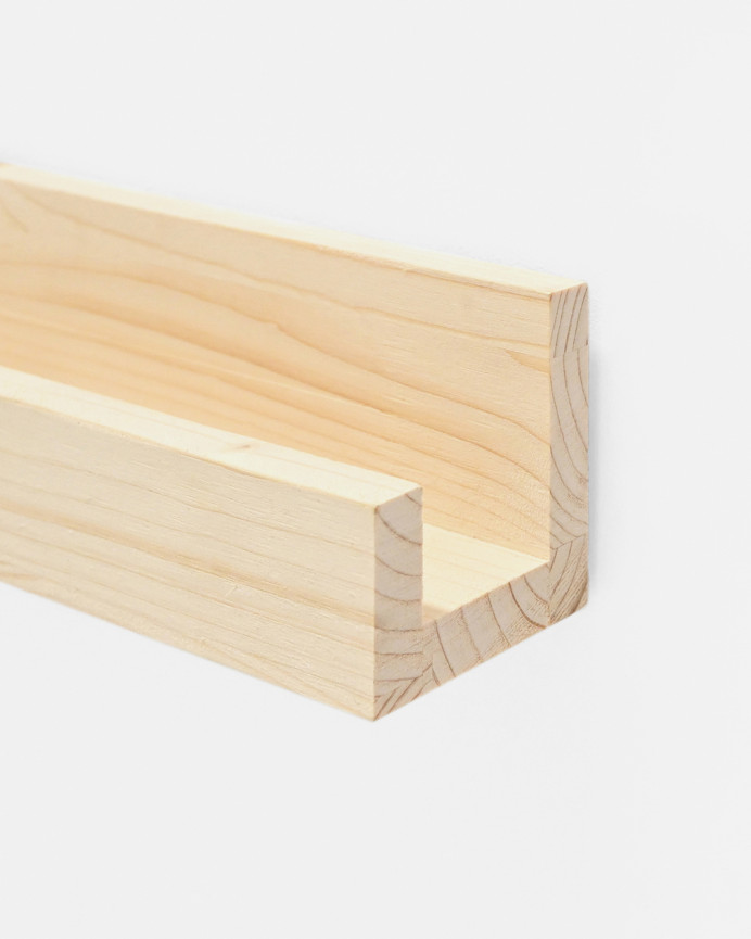 Pack 4 estantes de madera maciza flotante tono natural varias medidas