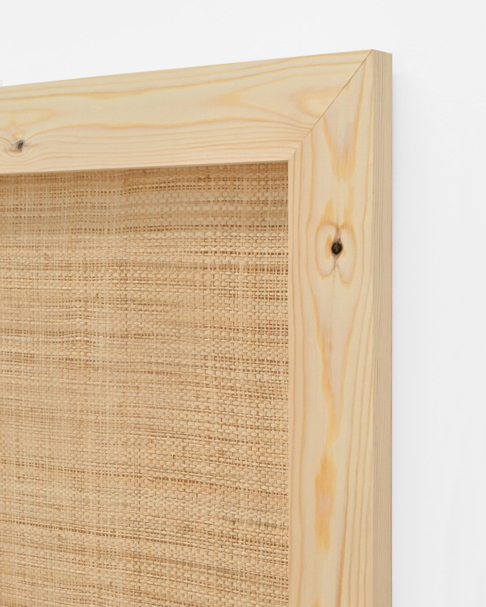 Cabecero de madera maciza y rafia en tono natural de varias medidas