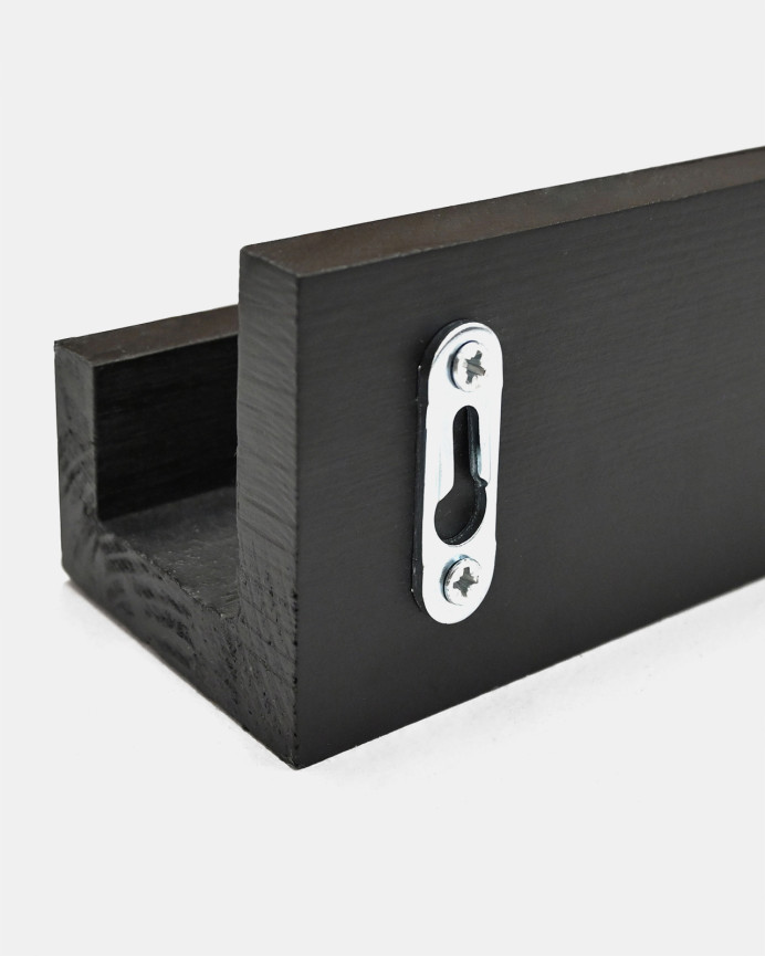 Estante de madera maciza flotante tono negro varias medidas