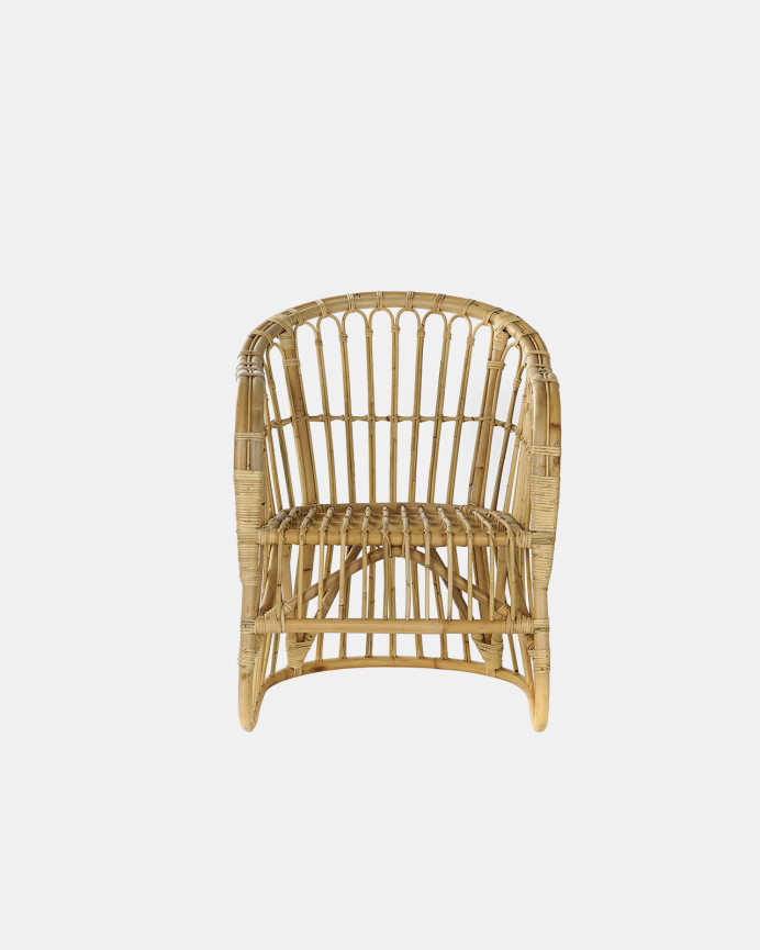 Sillón de cannage y fibras naturales de 83x62cm