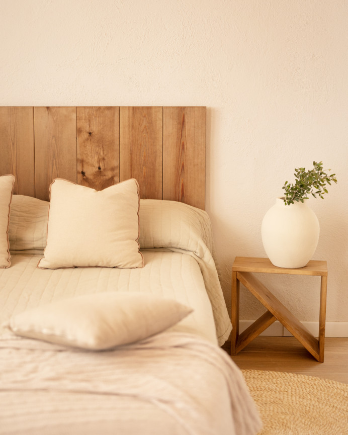Pack 2 mesitas de madera maciza en tono roble oscuro de varias medidas