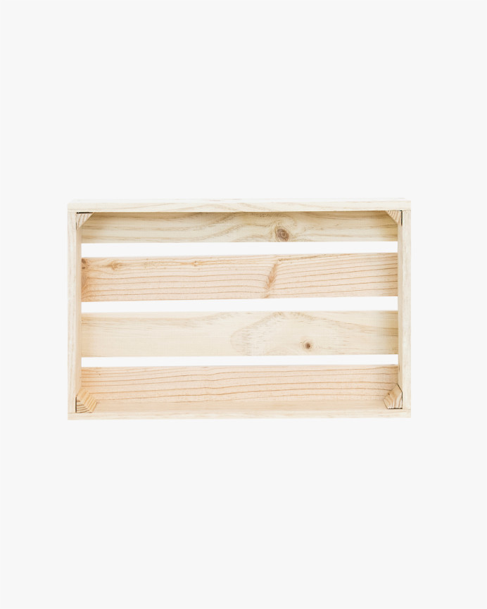 Caja de madera maciza en tono natural pequeña