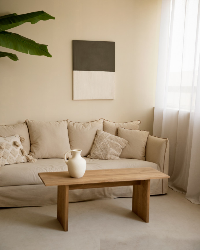 Cuadro marrón y blanco decorativo sobre algodón con bastidor de madera pintado a mano con pintura óleo en varias medidas
