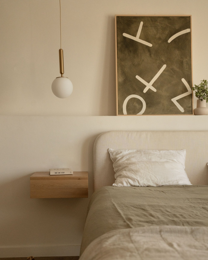 Cuadro verde y blanco decorativo sobre algodón con bastidor de madera pintado artesanalmente con pintura óleo en varias medidas