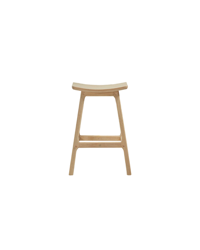 Pack de 2 Taburetes de madera maciza en tono natural de 66cm