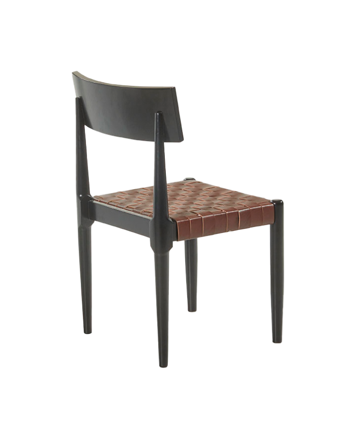 Silla de madera maciza en tono marron de 81cm