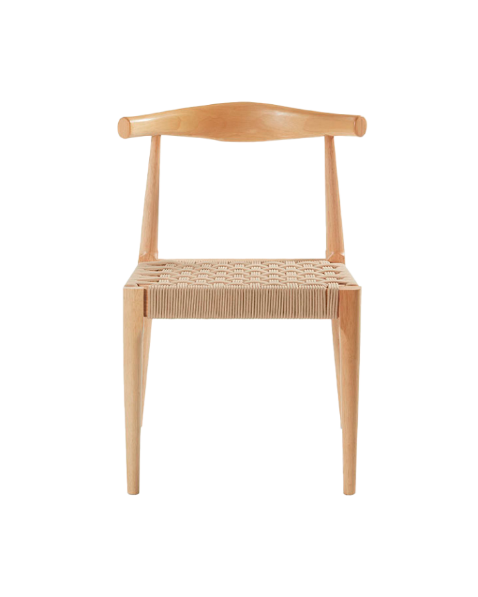 Silla de madera maciza en tono beige de 81cm