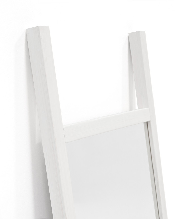 Espejo efecto madera maciza tono blanco de 45x180cm