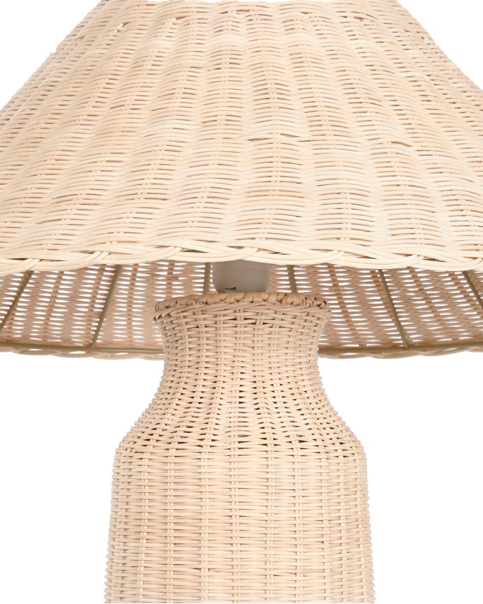 Lámpara de pie de ratán de 150x56cm