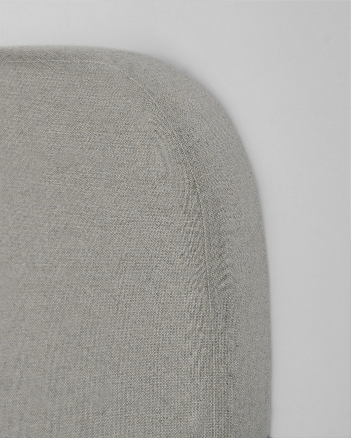 Cabecero tapizado horizontal con estructura de madera acabado en gris en varias medidas