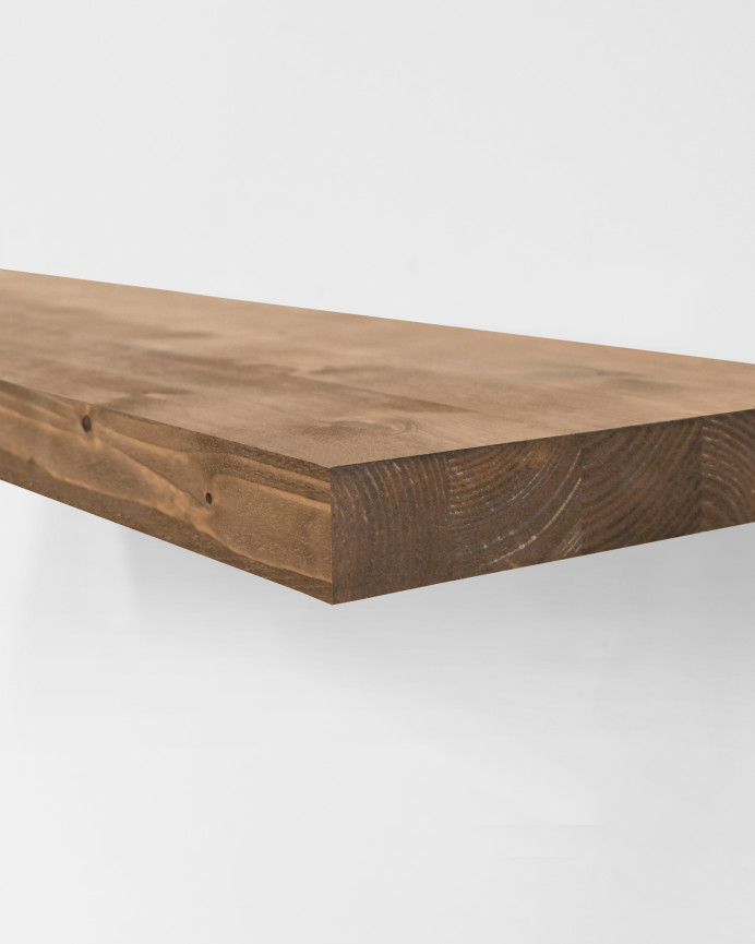Estantería de madera maciza flotante acabado roble oscuro varias medidas