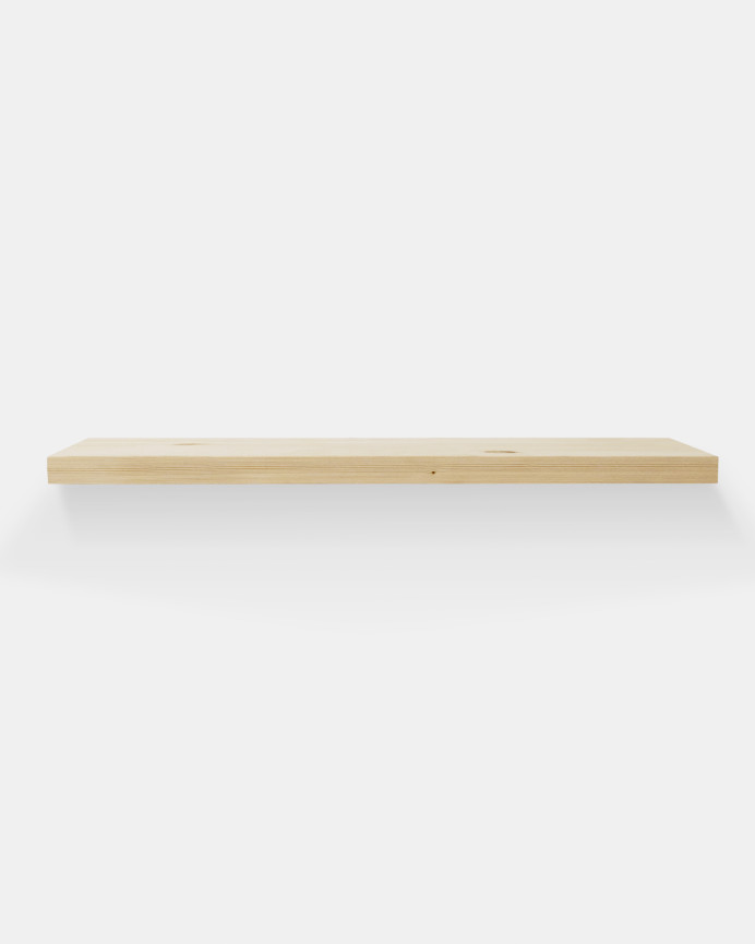 Pack 2 estanterías de madera maciza flotante acabado natural varias medidas