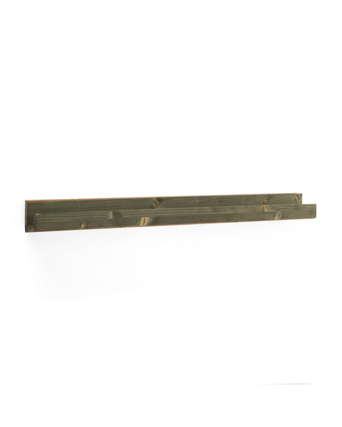 Pack 2 estantes de madera maciza flotante tono verde varias medidas