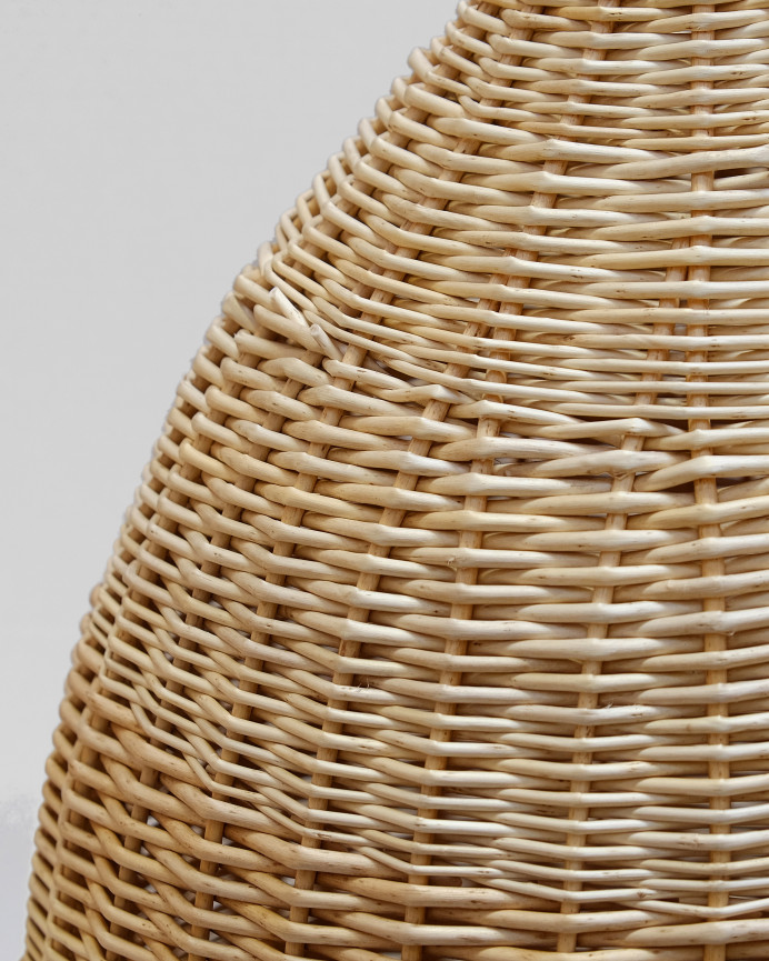 Lámpara de techo de mimbre tono natural de 65x45cm