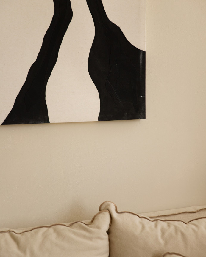Cuadro blanco y negro decorativo sobre algodón con bastidor de madera pintado artesanalmente con pintura óleo en varias medidas