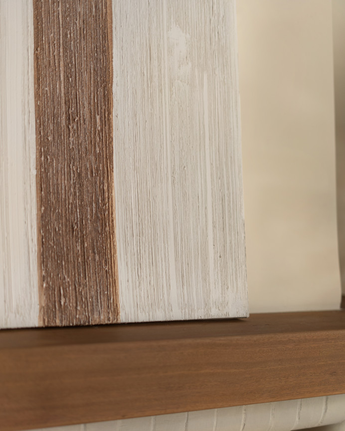 Cuadro blanco y marrón decorativo sobre algodón con bastidor de madera pintado a mano con pintura óleo en varias medidas