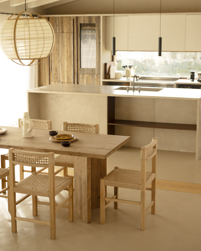 Mesa de comedor de madera maciza en tono roble oscuro de varias medidas