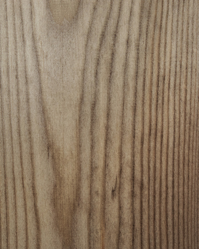 Cabecero de madera maciza estampado motivo Tres flores en tono roble oscuro de varias medidas 