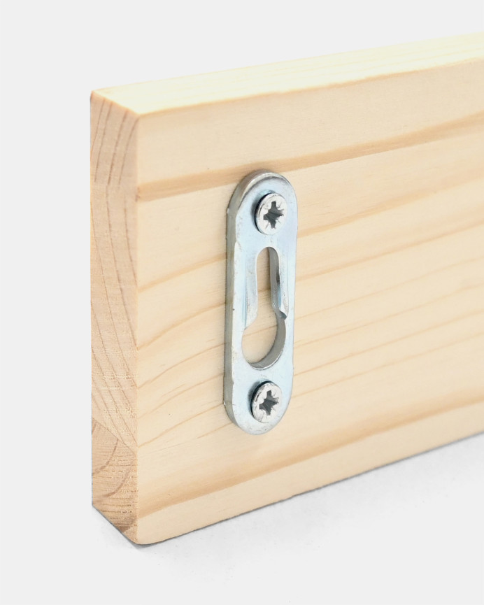 Colgador de pared de madera maciza en tono natural de 61x5cm