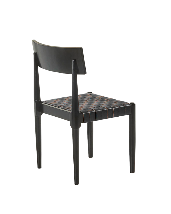Silla de madera maciza en tono negro de 81cm